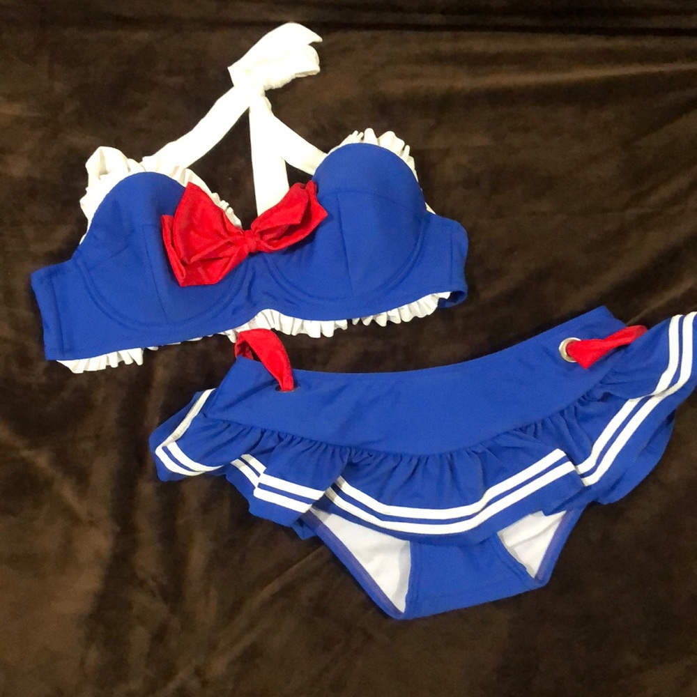 Sailor 2 Piece Swimsuit Size Small Hot Topic